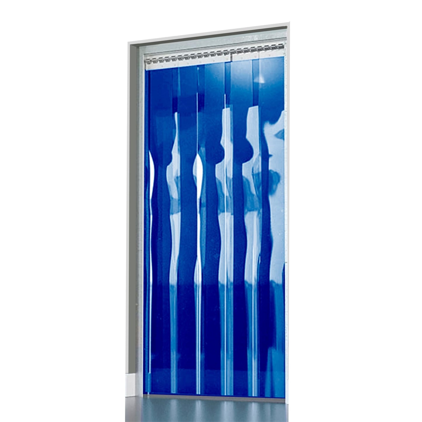 CORTINA DE PVC STD AZUL TRANSPARENTE - LARG. 1,20 X ALT. 2,10 - LADO A LADO - D5 Comércio