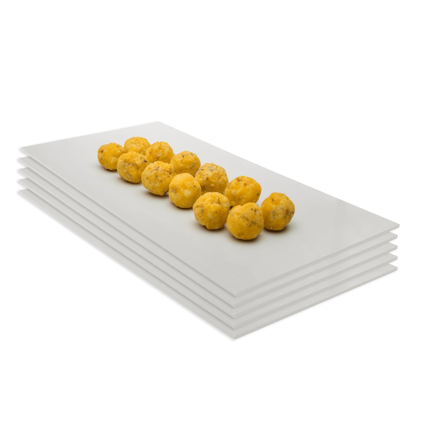 KIT DE 05 BANDEJAS P/ PÃO DE QUEIJO BRANCO - 6mm X 40cm X 60cm - D5 Comércio