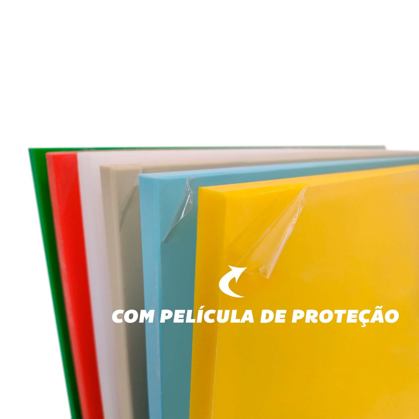 KIT DE 6 TÁBUAS DE CORTE LISAS - CORES ANVISA - 10mm X 30cm X 50cm - C/ SUPORTE - D5 Comércio
