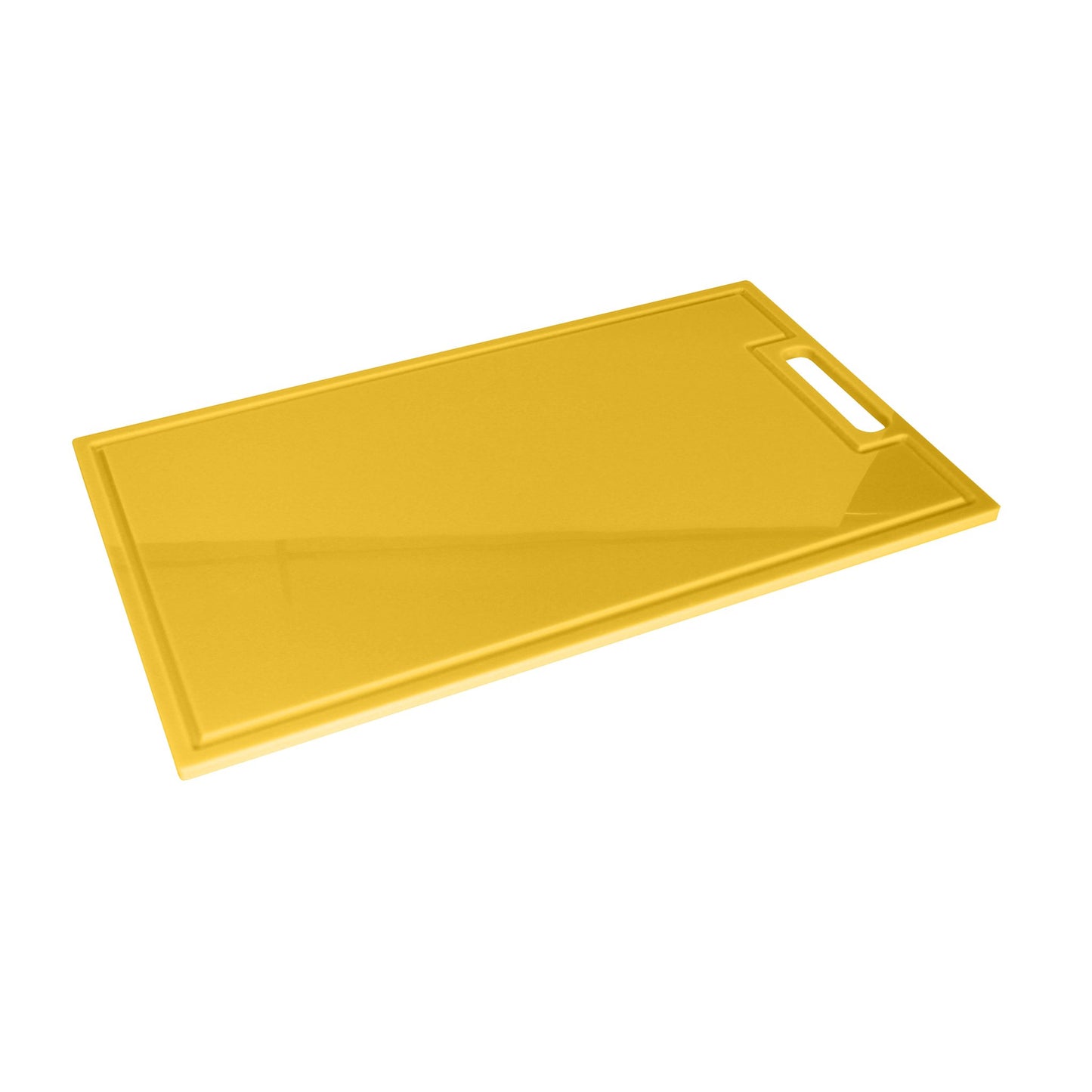 TÁBUA DE CORTE GOURMET AMARELO - 10mm X 30cm X 50cm - D5 Comércio