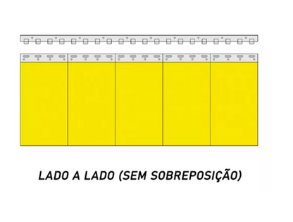 CORTINA DE PVC STD CINZA OPACO - LARG. 1,00 X ALT. 2,10 - LADO A LADO