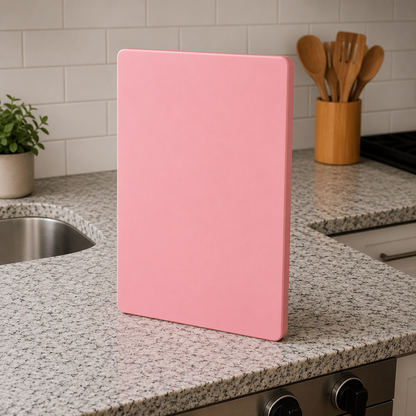 Tábua Pequena Para Corte Rosa Cozinha Confeitaria De Polietileno Lisa 7mm x 20x30cm