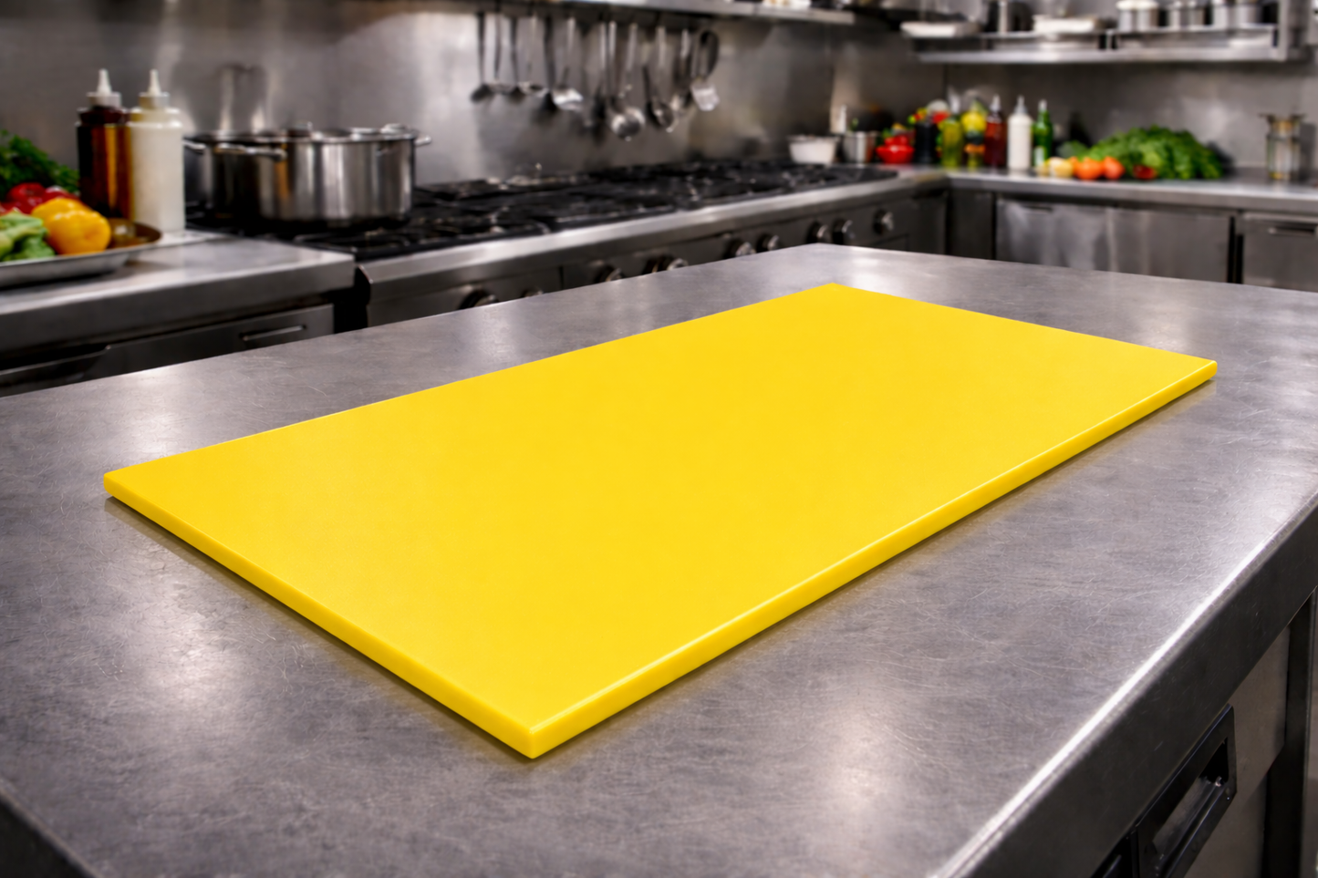TÁBUA DE CORTE LISA AMARELO - 10mm X 30cm X 50cm