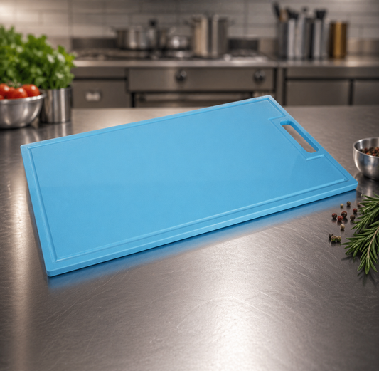 TÁBUA DE CORTE PARA CHURRASCO EM PEAD 50X30 PROFISSIONAL - AZUL