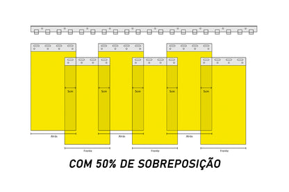 CORTINA DE PVC POLAR - LARG. 0,80 X ALT. 2,00 - COM SOBREPOSIÇÃO